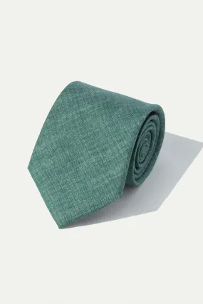 Green printed silk tie - Made In Italy