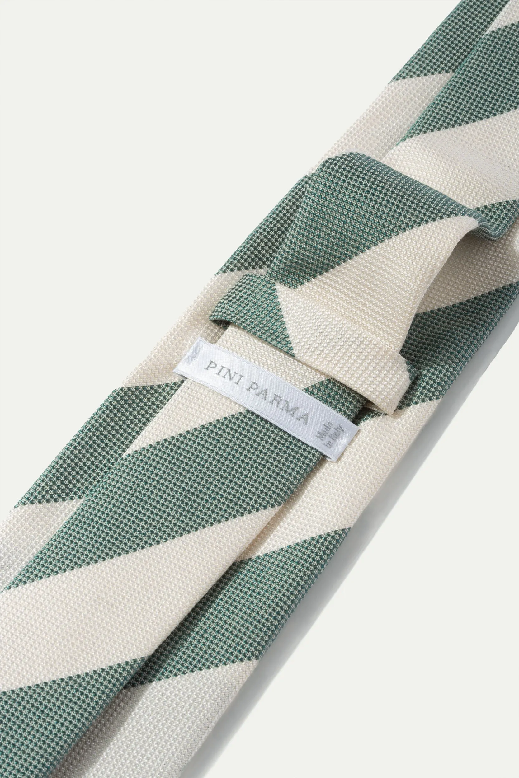 Green striped silk tie - Made In Italy