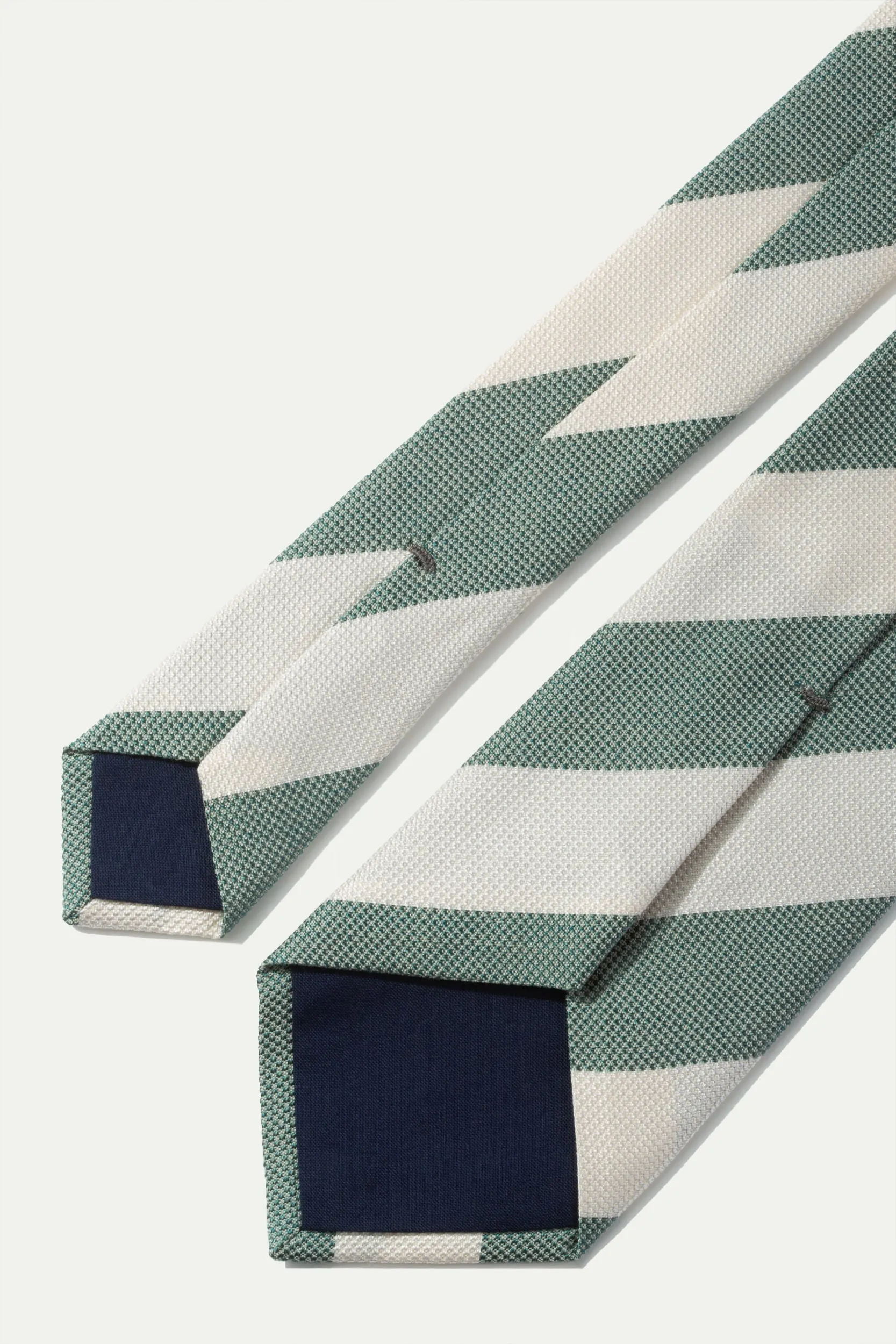 Green striped silk tie - Made In Italy