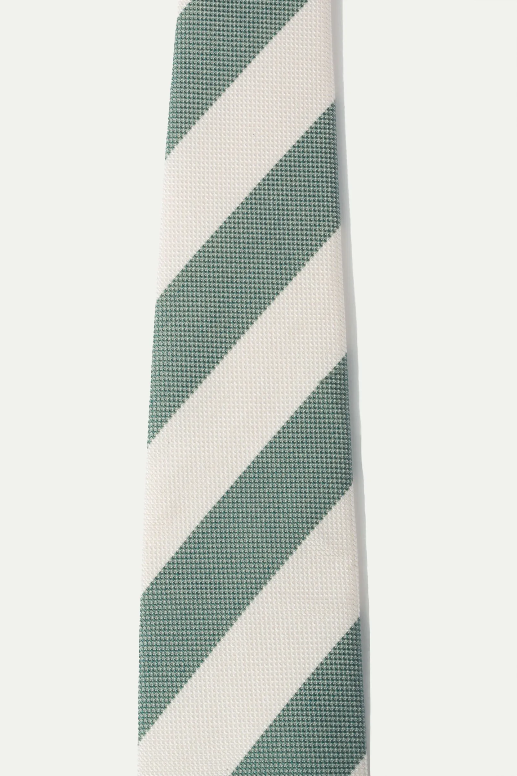 Green striped silk tie - Made In Italy