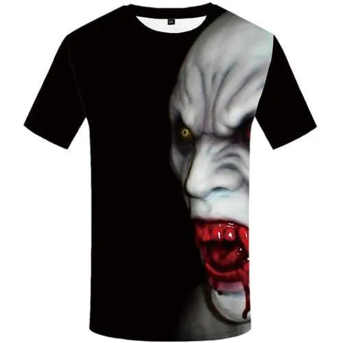 Halloween T shirts Men Ghost T-shirts 3d Blood T shirts Funny Black Tshirt Anime Short Sleeve T shirts Men women Digital