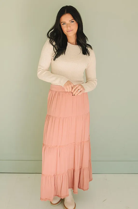 Happy Thoughts Dusty Pink Maxi Skirt