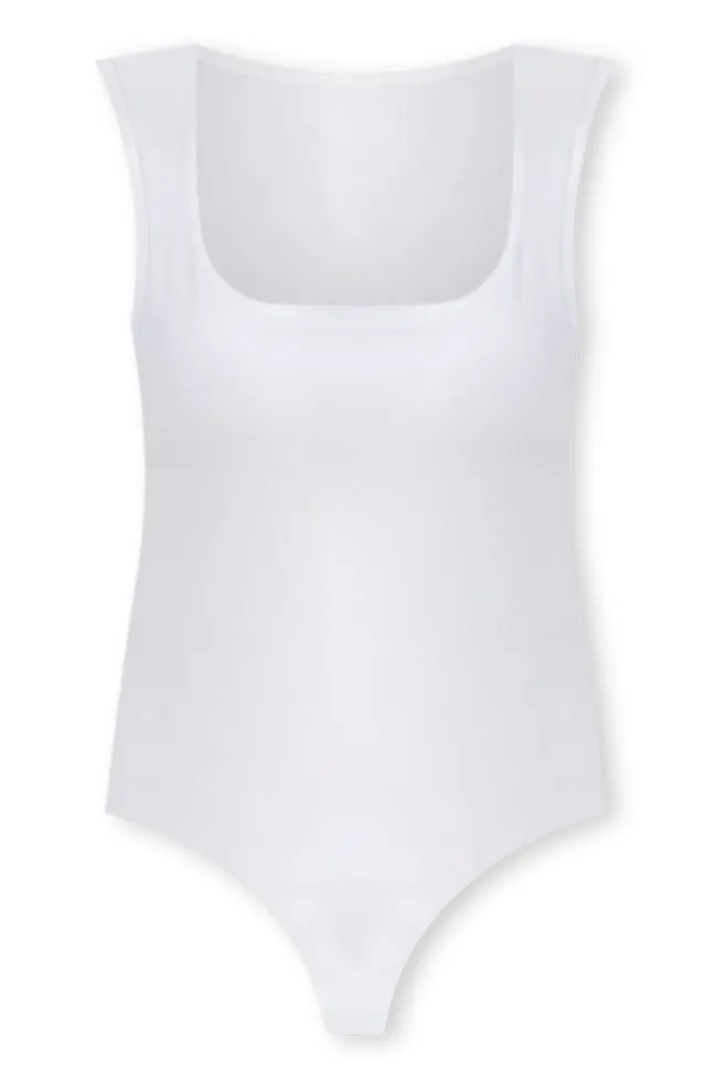 Head In the Clouds Ivory Wide Strap Tank Bodysuit FINAL SALE