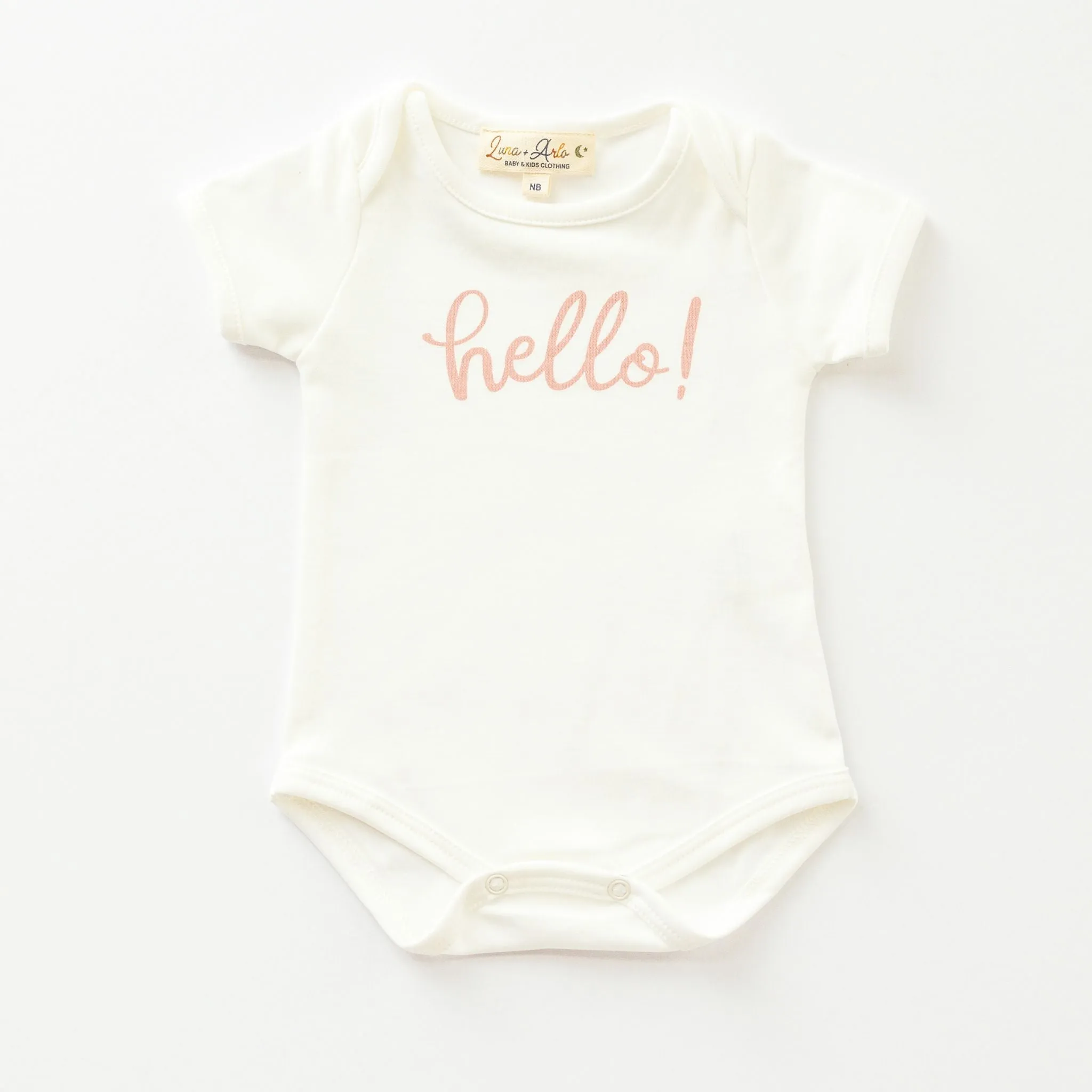 Hello! Bodysuit - Dusty Rose by Luna and Arlo