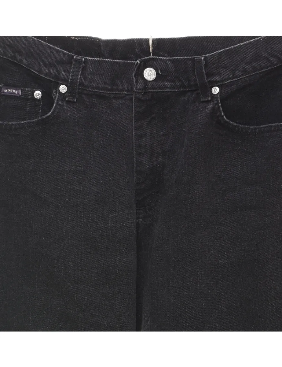 High Waist Black Lee Tapered Jeans - W33 L32