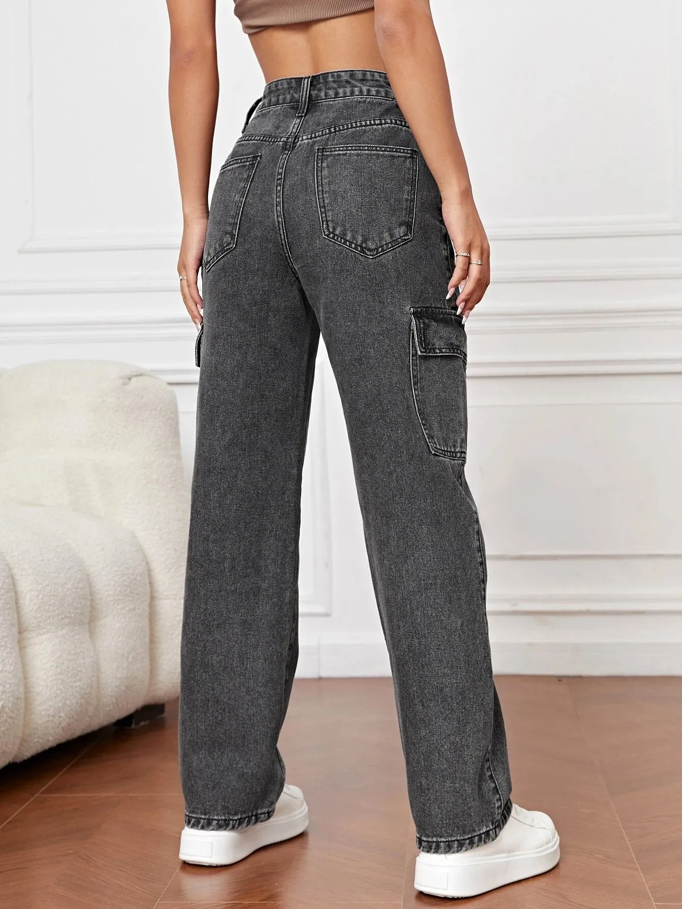 High Waist Straight Leg Jeans