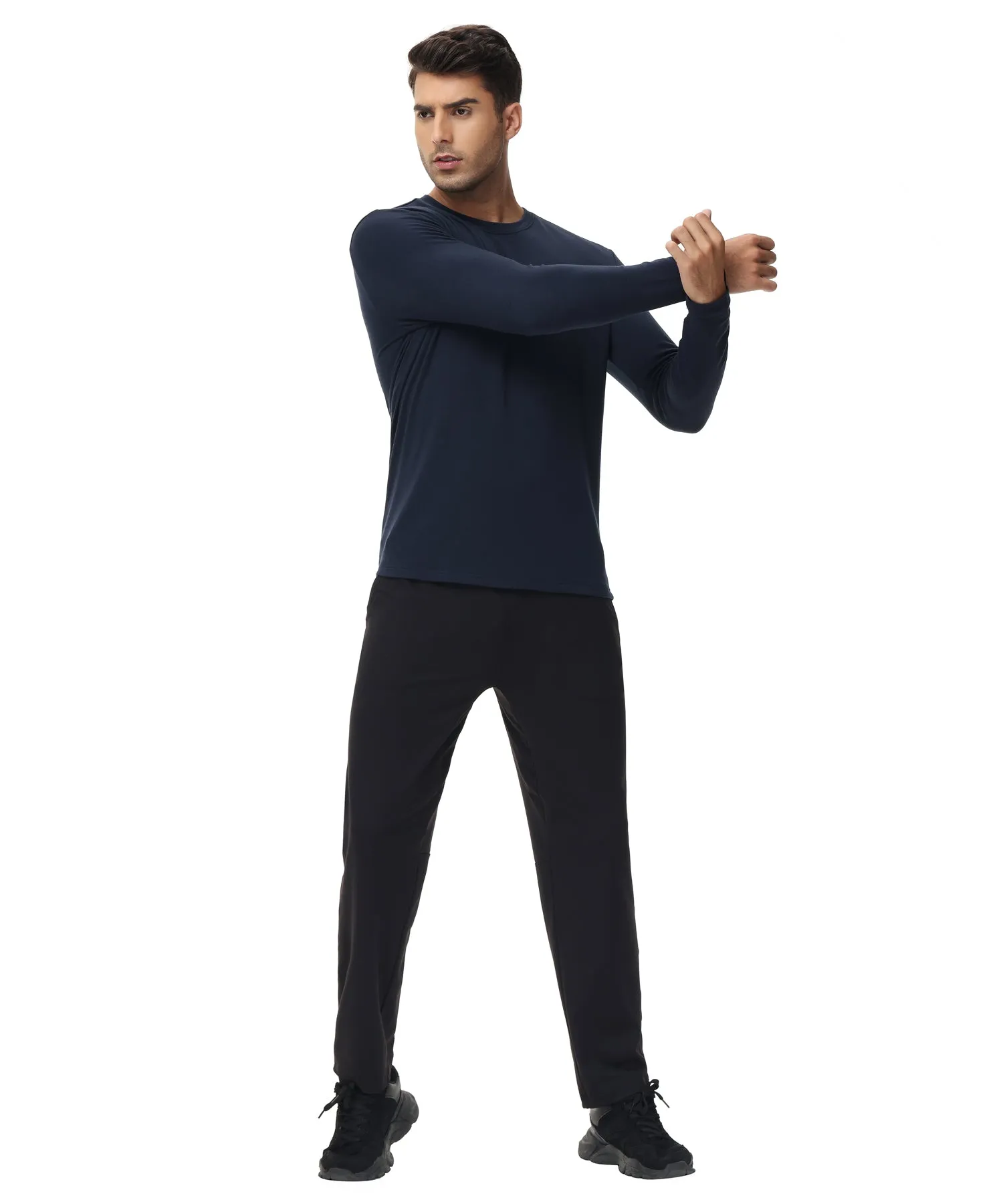 HUGE SPORTS Men's Merino Wool Long Sleeve Thermal Shirts