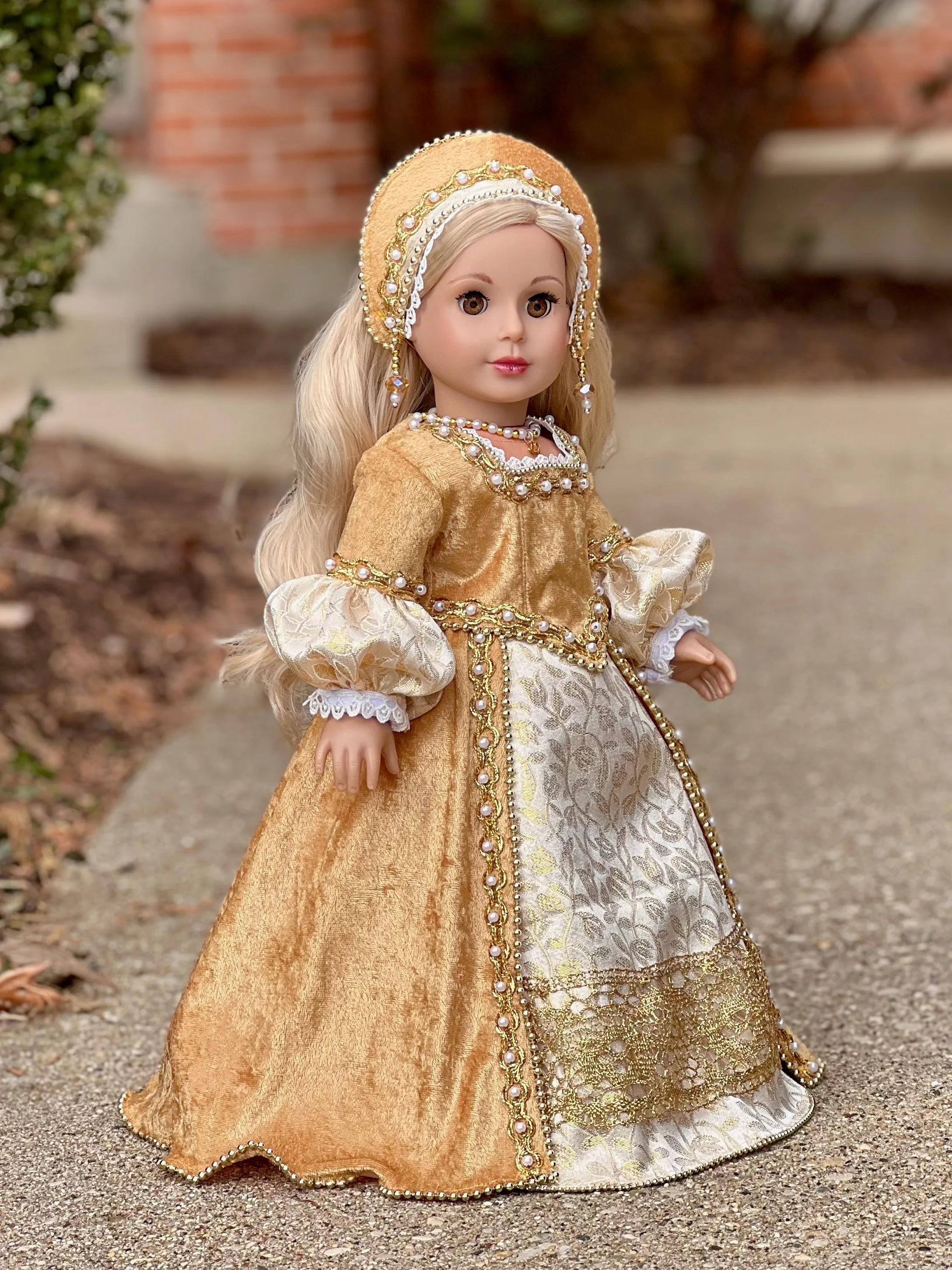 Jane Seymour - OOAK Historic Tudor Style Doll Gown for 18 inch Dolls (Doll not Included)