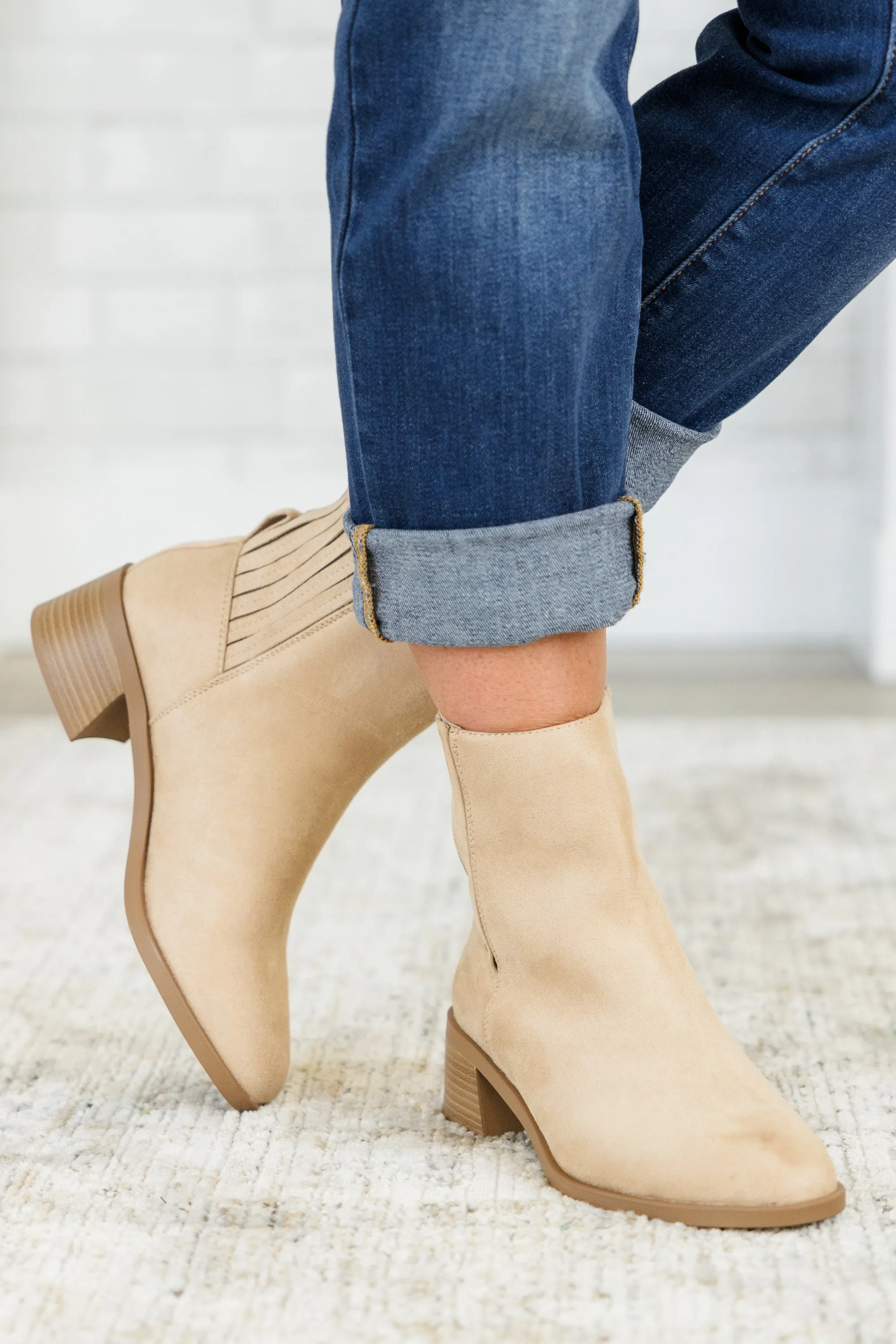 Jumping Ahead Booties, Camel