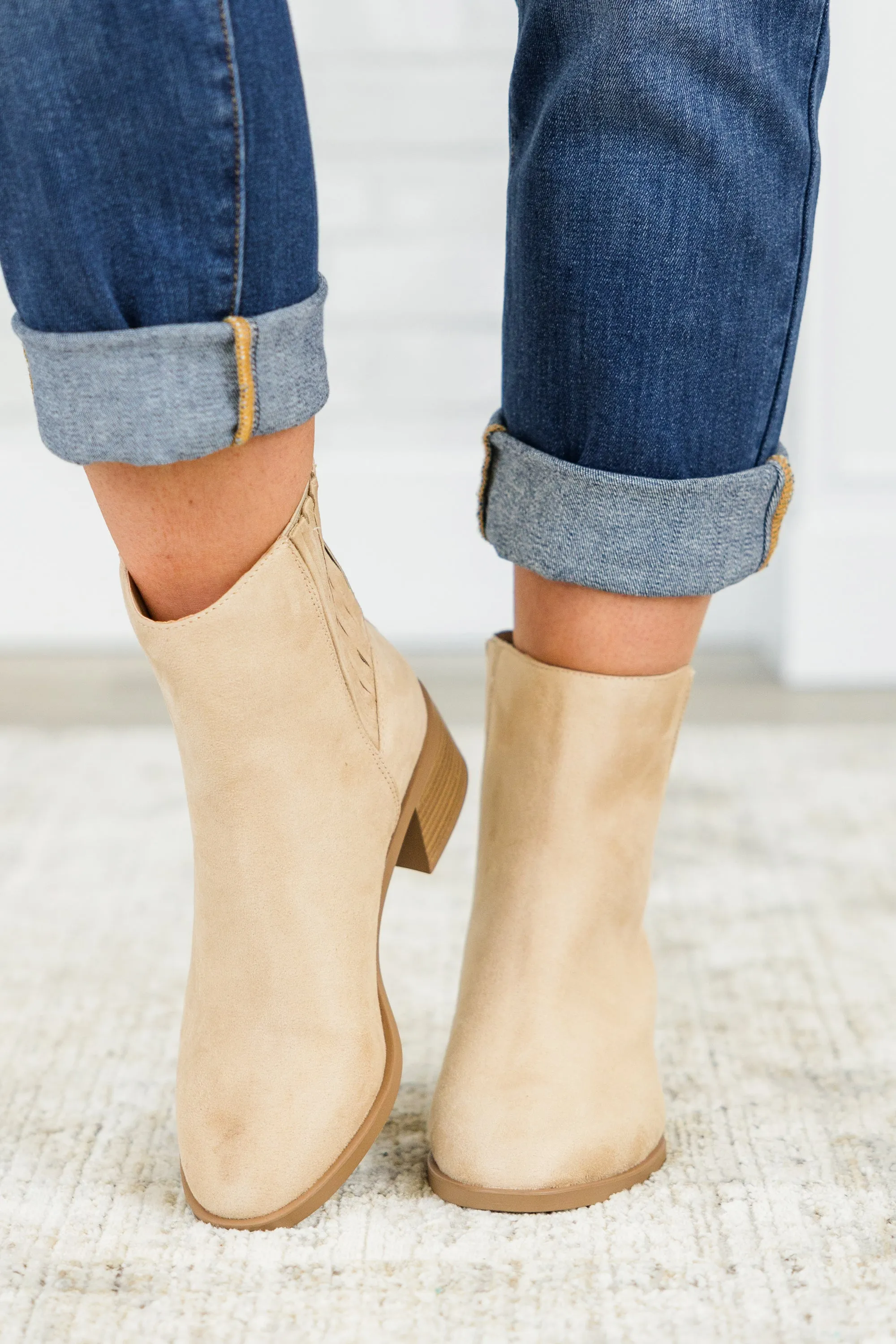 Jumping Ahead Booties, Camel