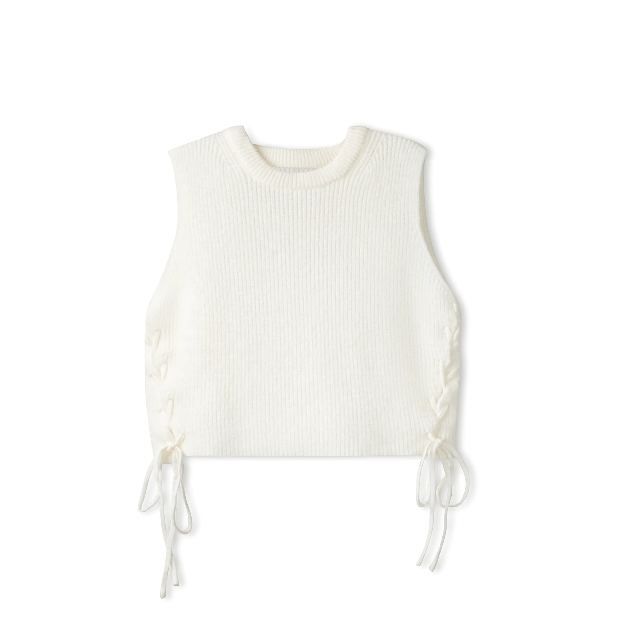 Lace-up Tie Vest IN: Ivory