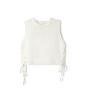 Lace-up Tie Vest IN: Ivory