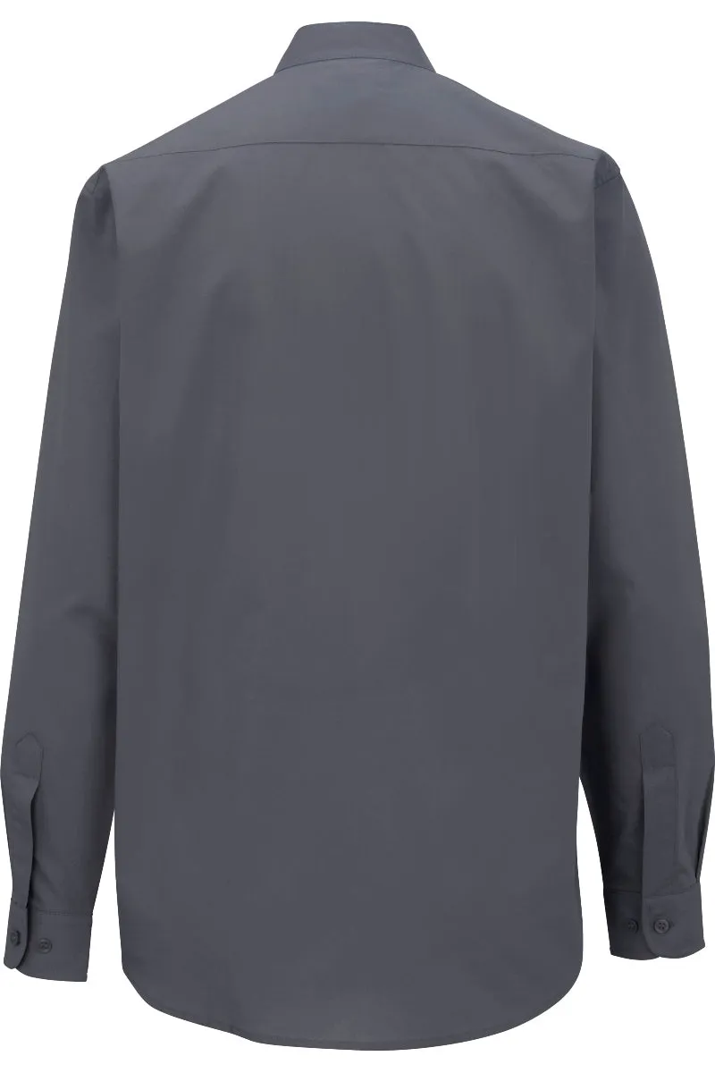 Ladies' Banded Collar Broadcloth Shirt - Dark Grey