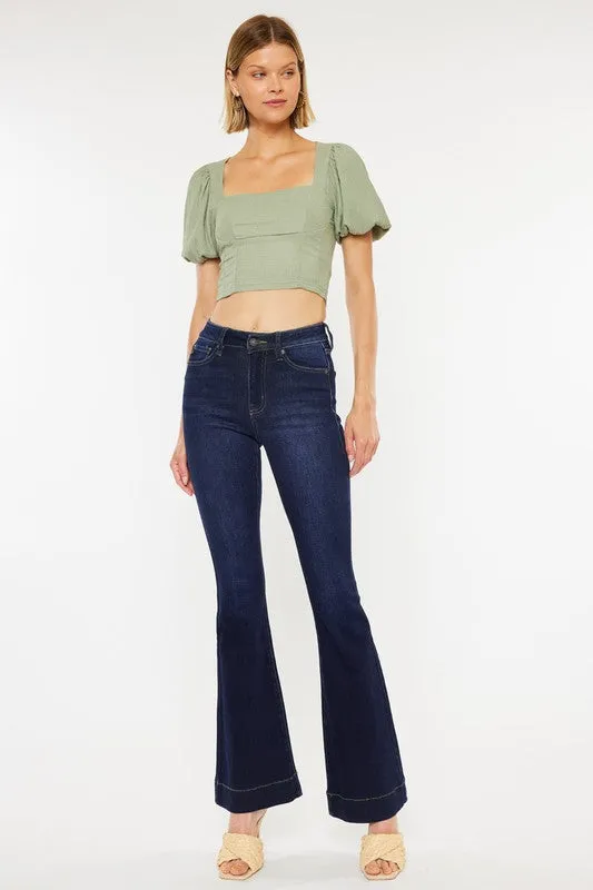 Leah High Rise Dark Wash Flare