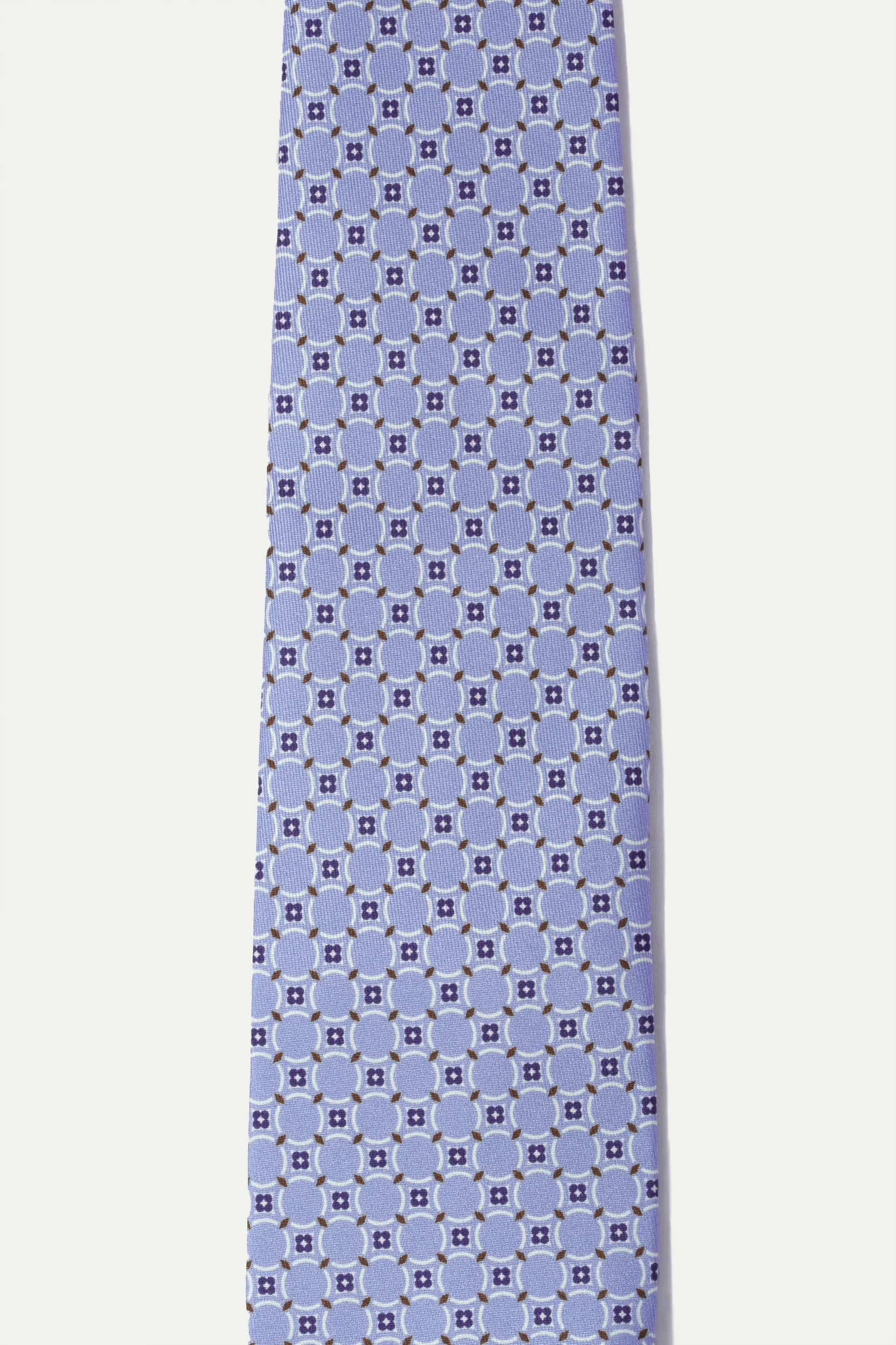 Light blue fancy printed silk tie - Made In Italy