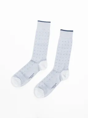 Light Blue Prima Cotton Volo Print Crew Socks