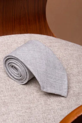 Light grey flannel tie - Hand Made In Italy