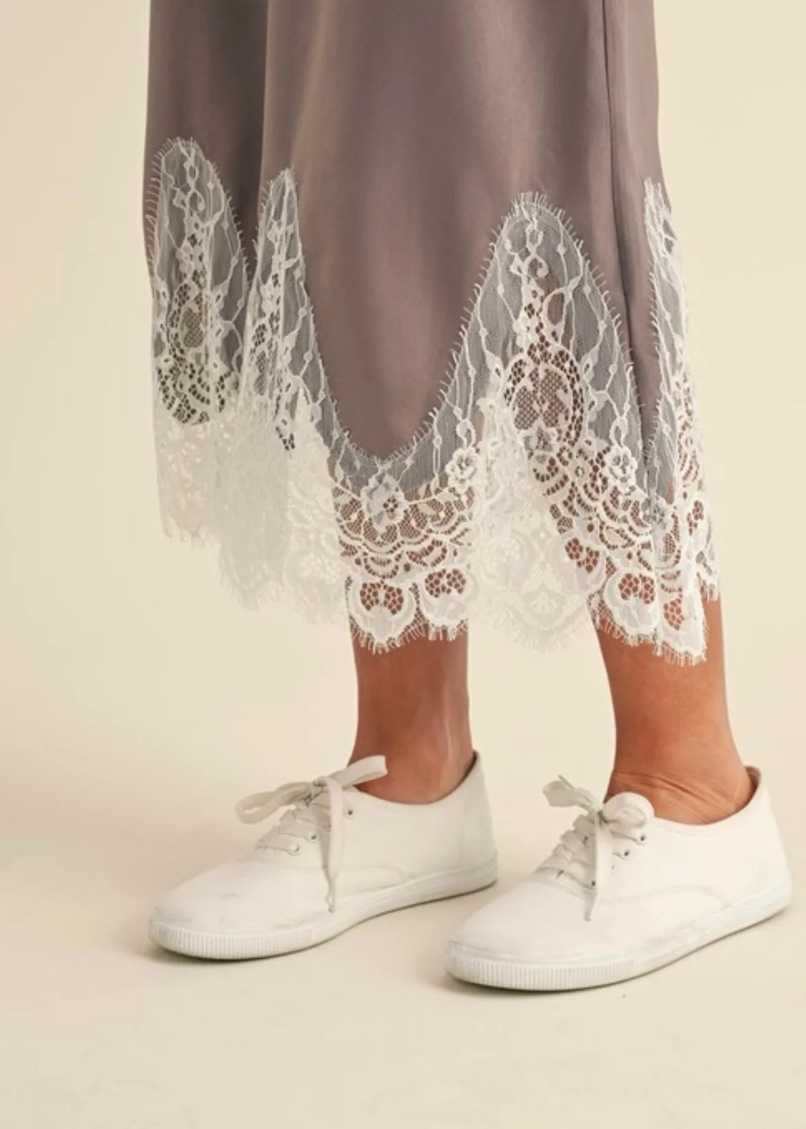 Livone Satin and Lace Skirt