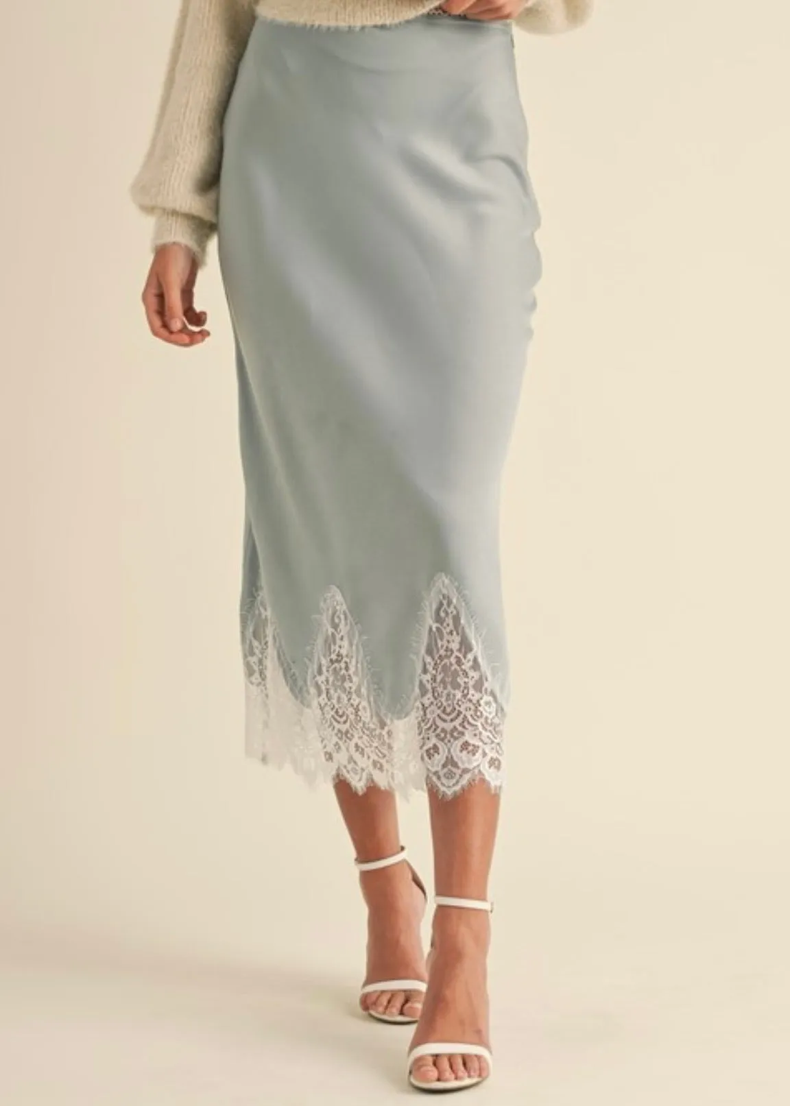 Livone Satin and Lace Skirt