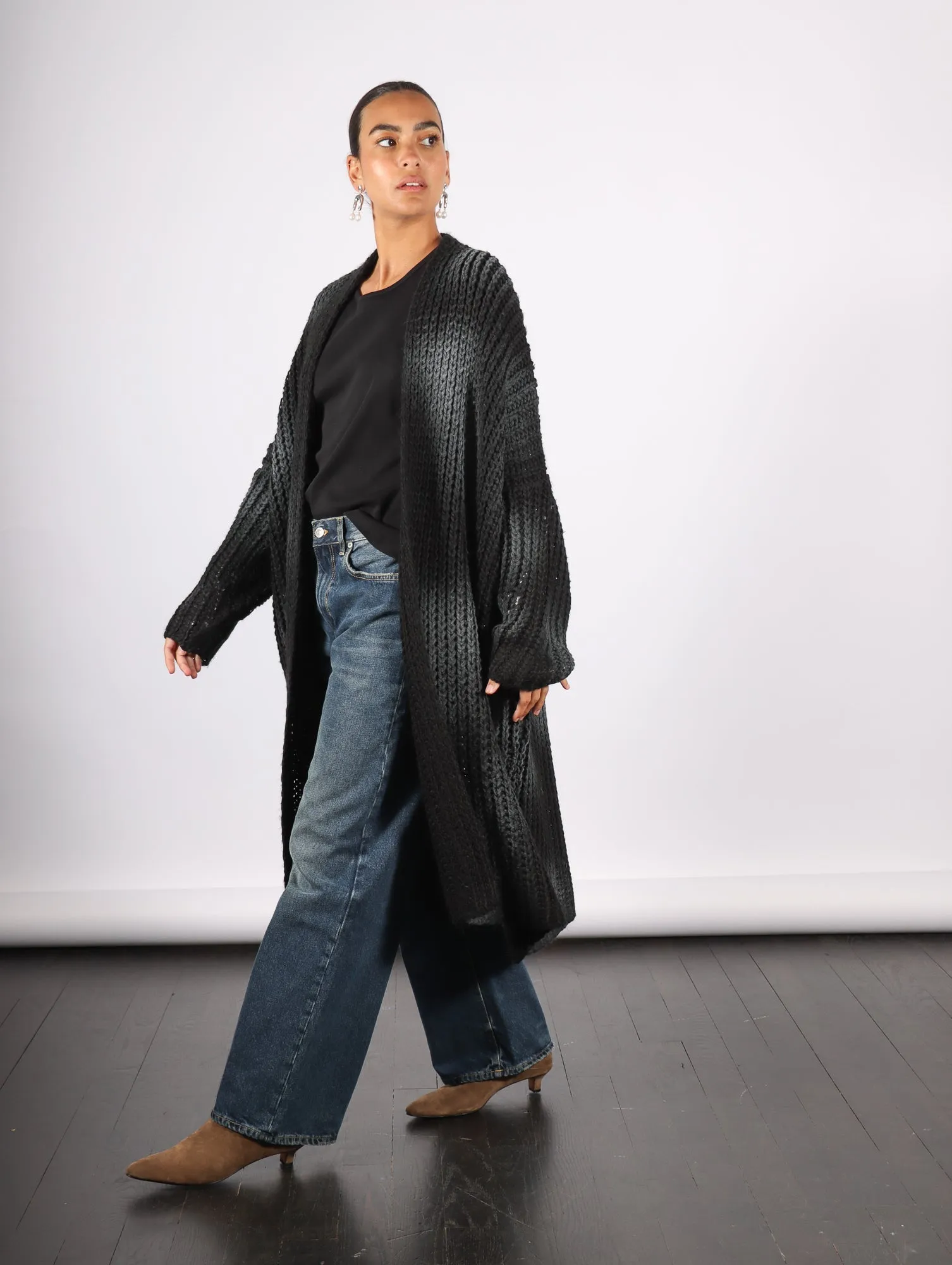 Long Cardigan in Black by Sanctamuerte