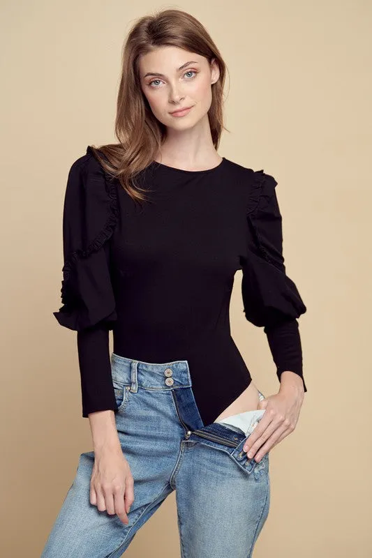 Long Puff Sleeve Bodysuit