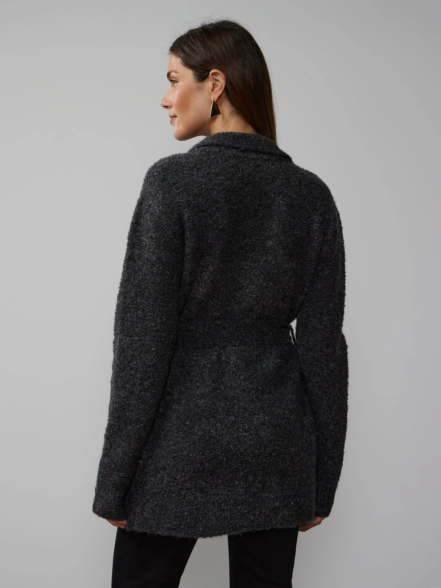 Long Sleeve Boucle Cardigan