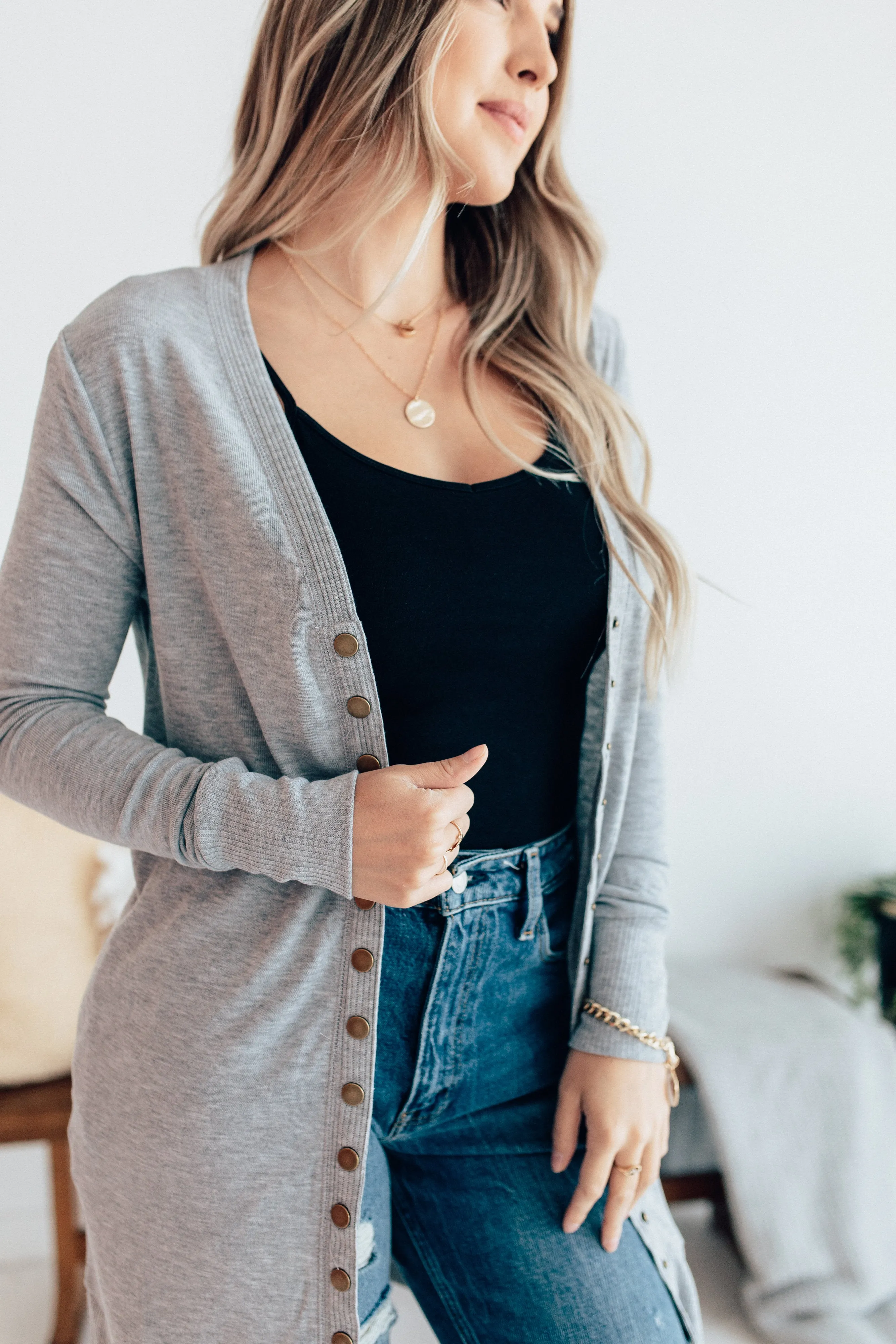 Long Snap Cardigan