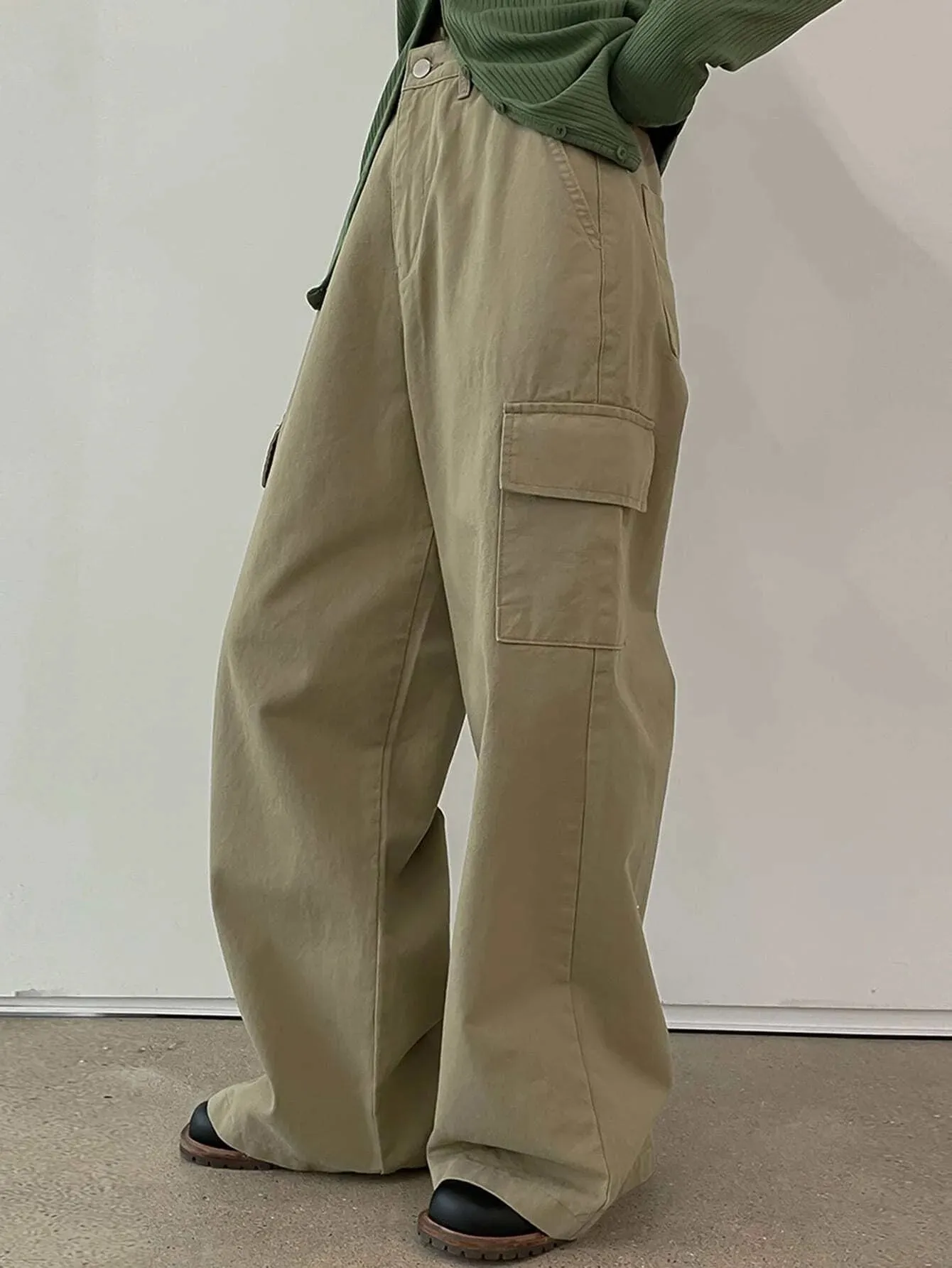 Loose Wide Zipper Cargo Pants