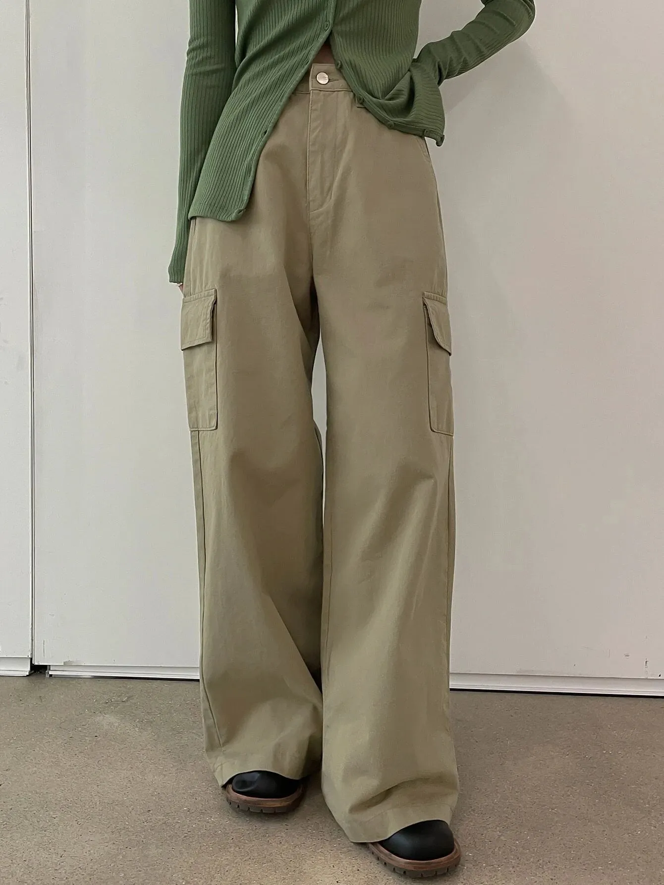 Loose Wide Zipper Cargo Pants