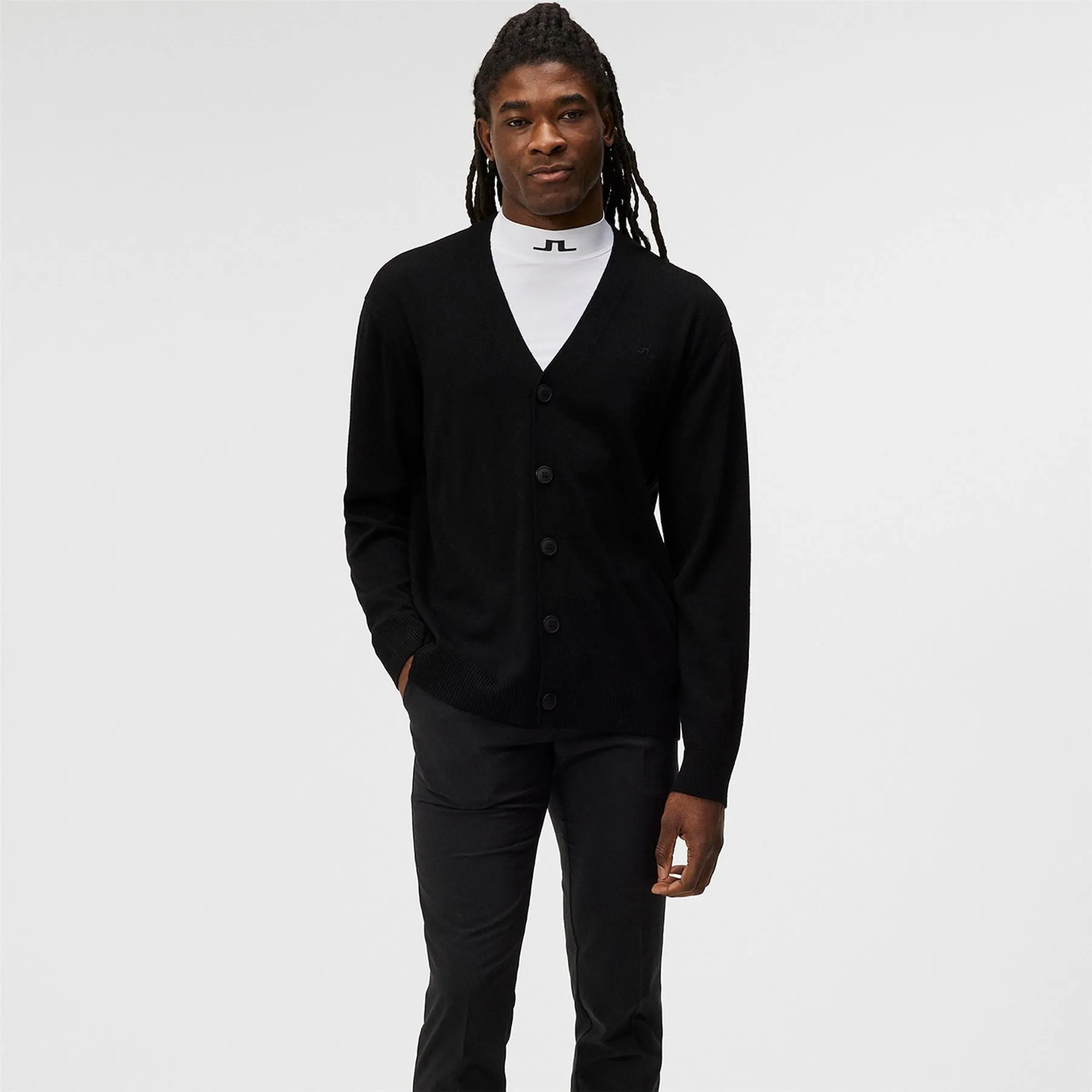 Lucas Merino Tech Wool Knitted Cardigan Black - SS24