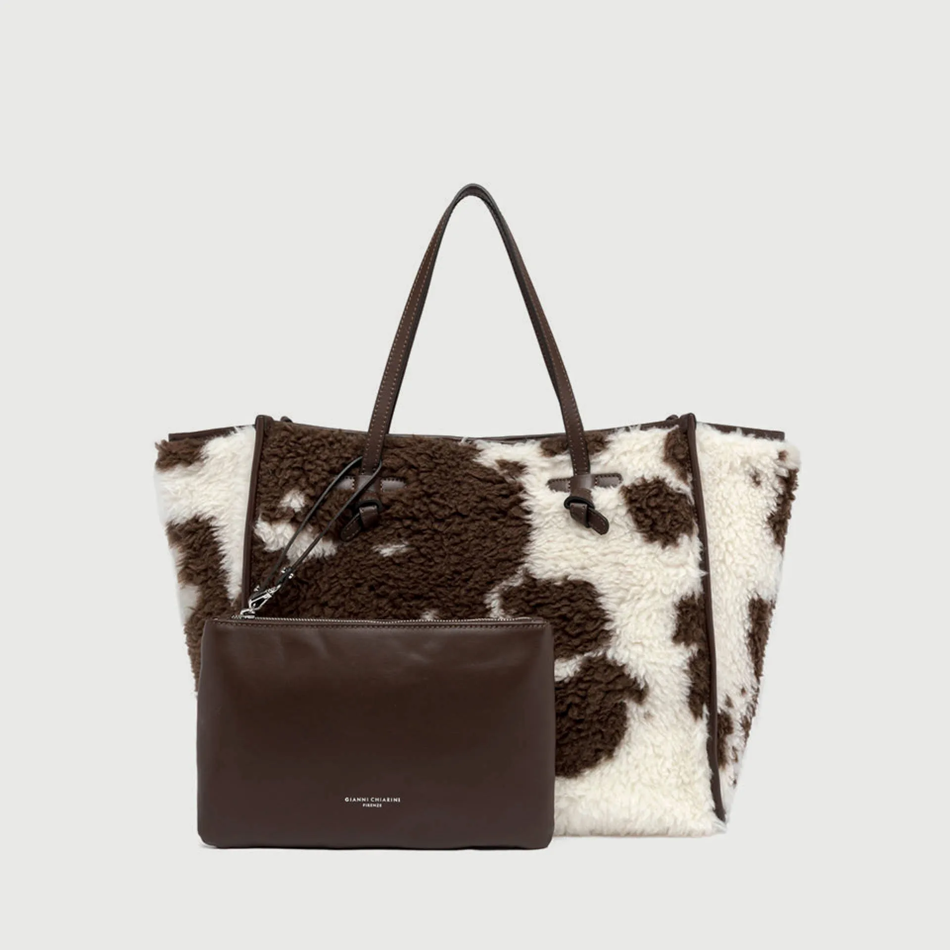 MARCELLA CLUB HANDBAG BS 9751 COW 13737 BROWN