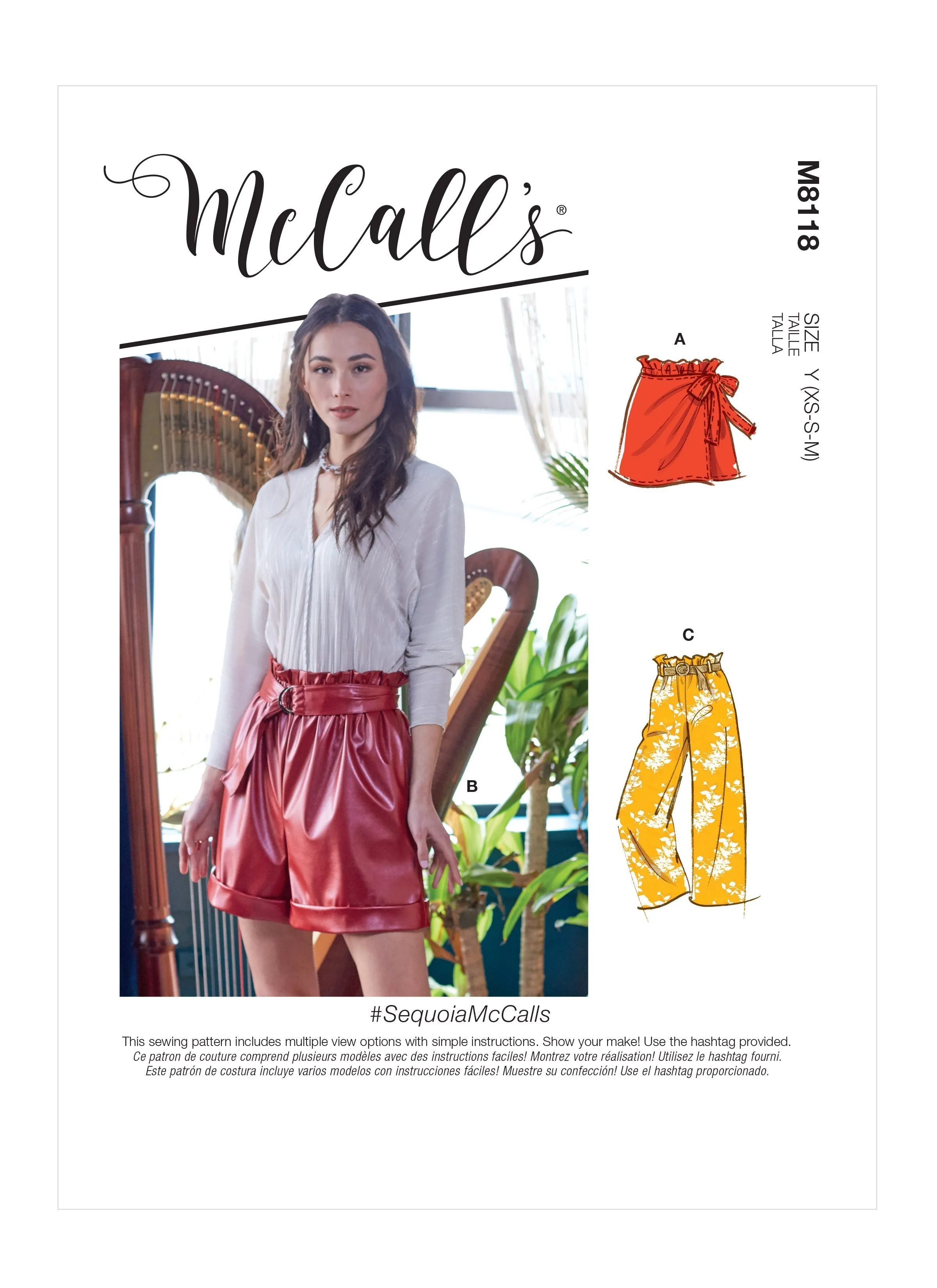 McCall's Pattern M8118 Misses' Shorts, Pants & Belt