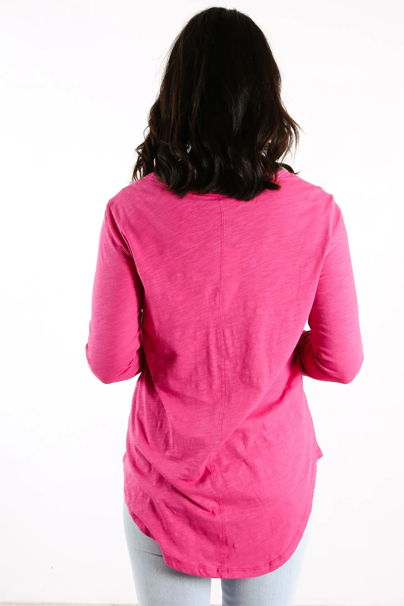 Megan Long Sleeve Top Fuchsia