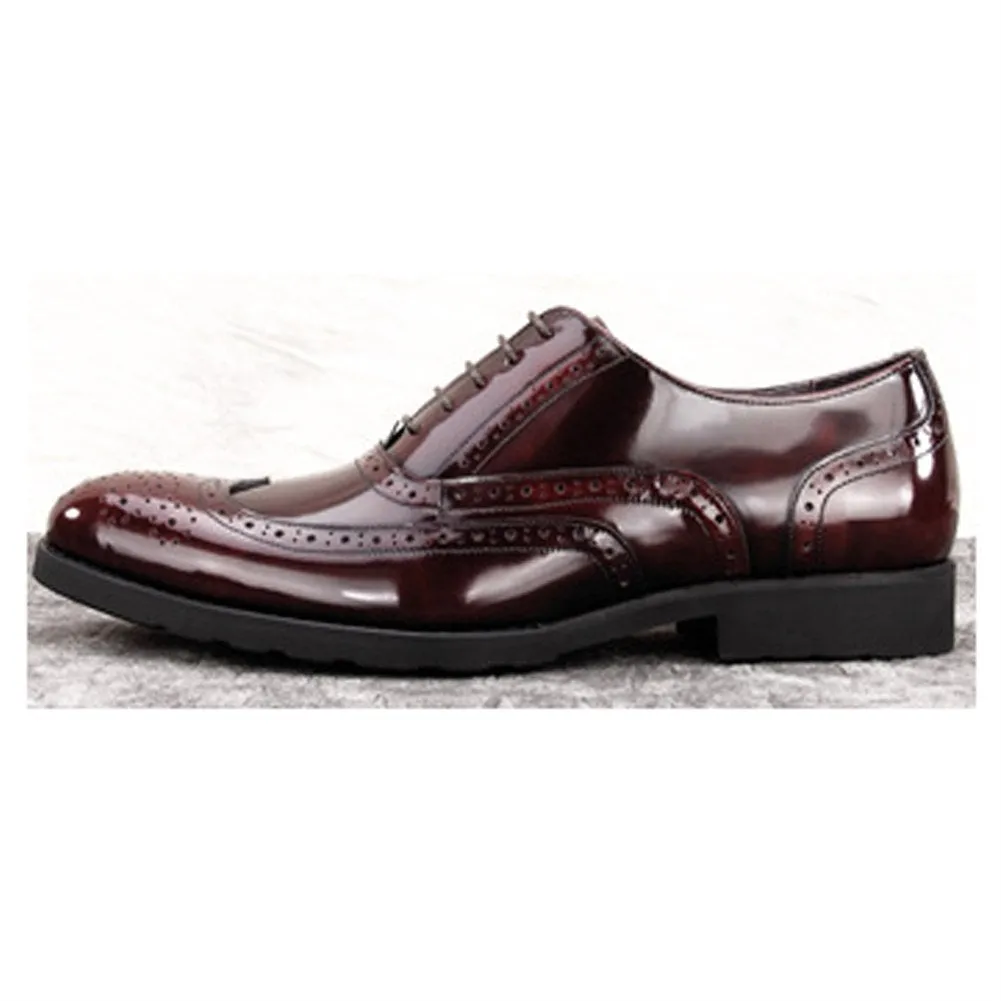 Men Wing Tip Brogue Lace Up Flat Formal Shoes