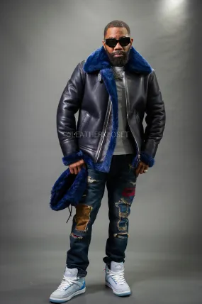 Men's B-3 Bomber Classic Sheepskin Shearling [Navy]