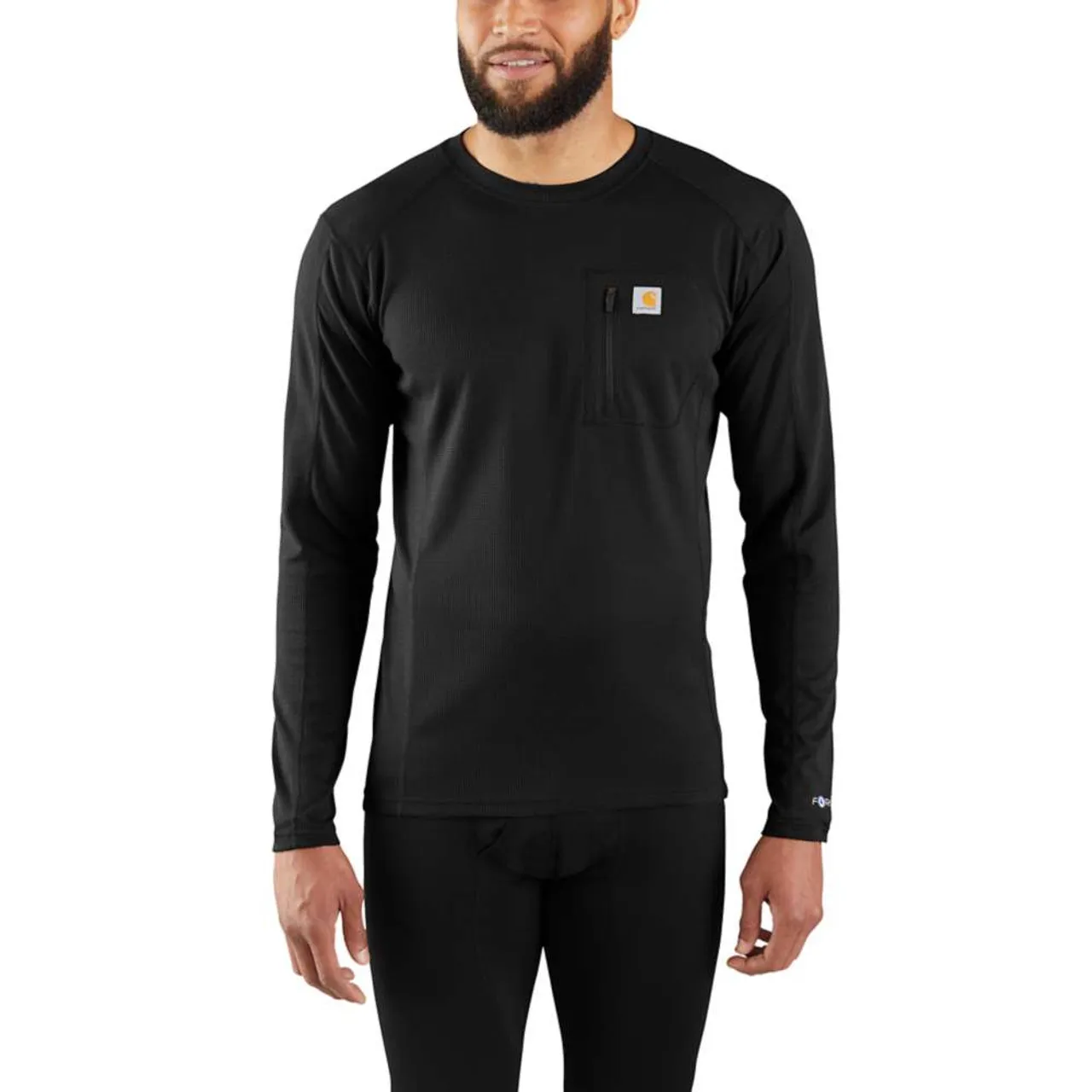 Men's Big Force Midweight Micro-Grid Base Layer Crewneck Pocket Top