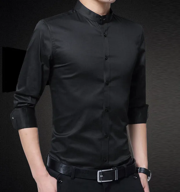 Mens Stand Collar Shirt