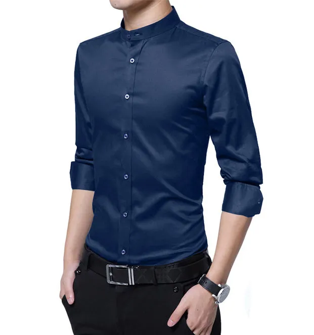 Mens Stand Collar Shirt