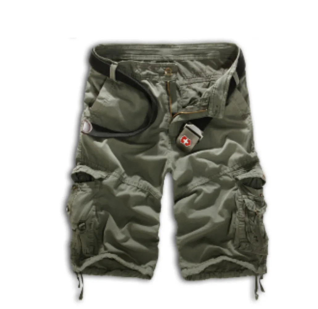 Mens Yellow Long Cargo Shorts