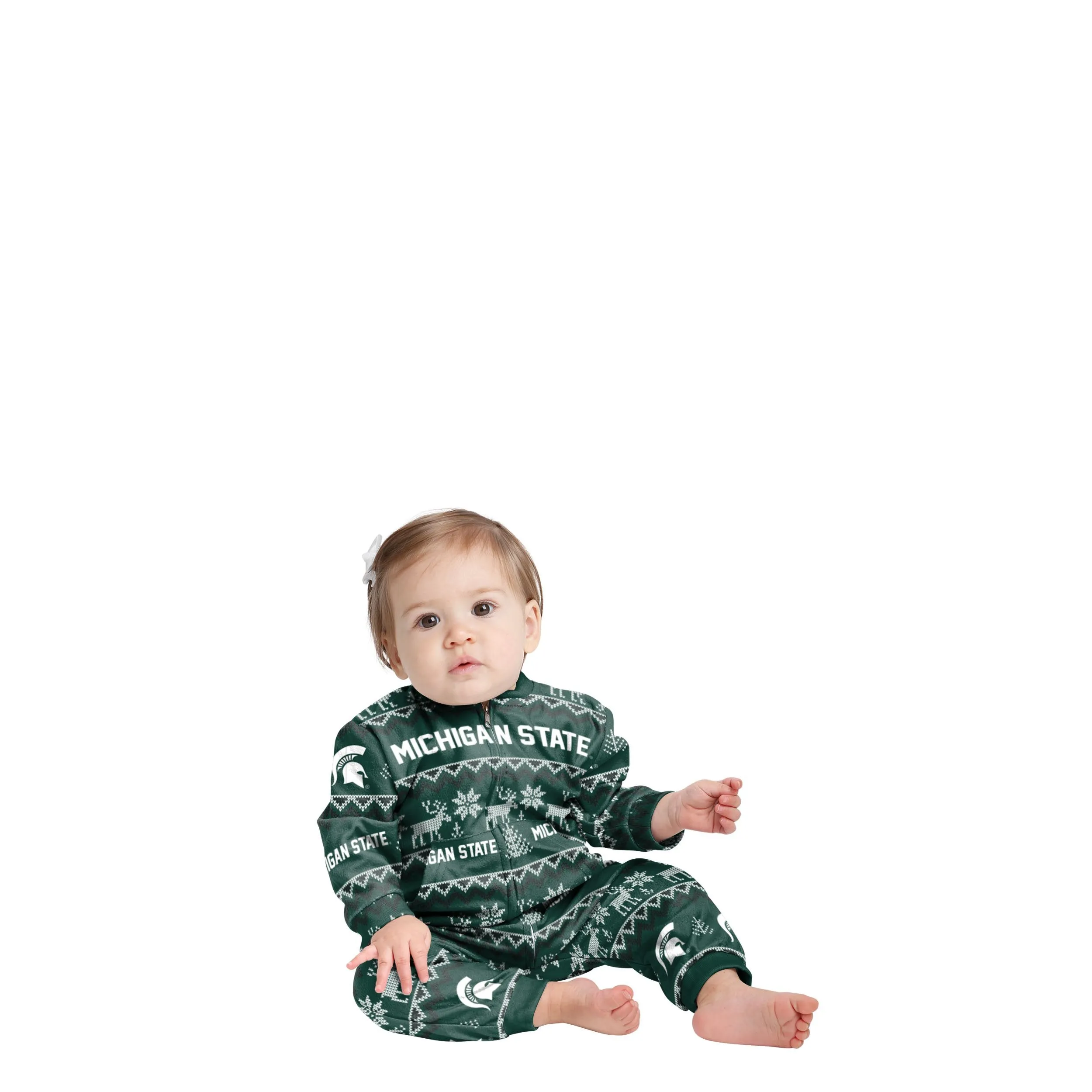 Michigan State Spartans NCAA Ugly Pattern Family Holiday Pajamas