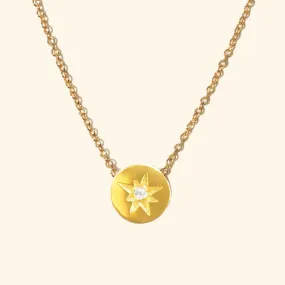 Mini Crystal Starburst Coin Necklace