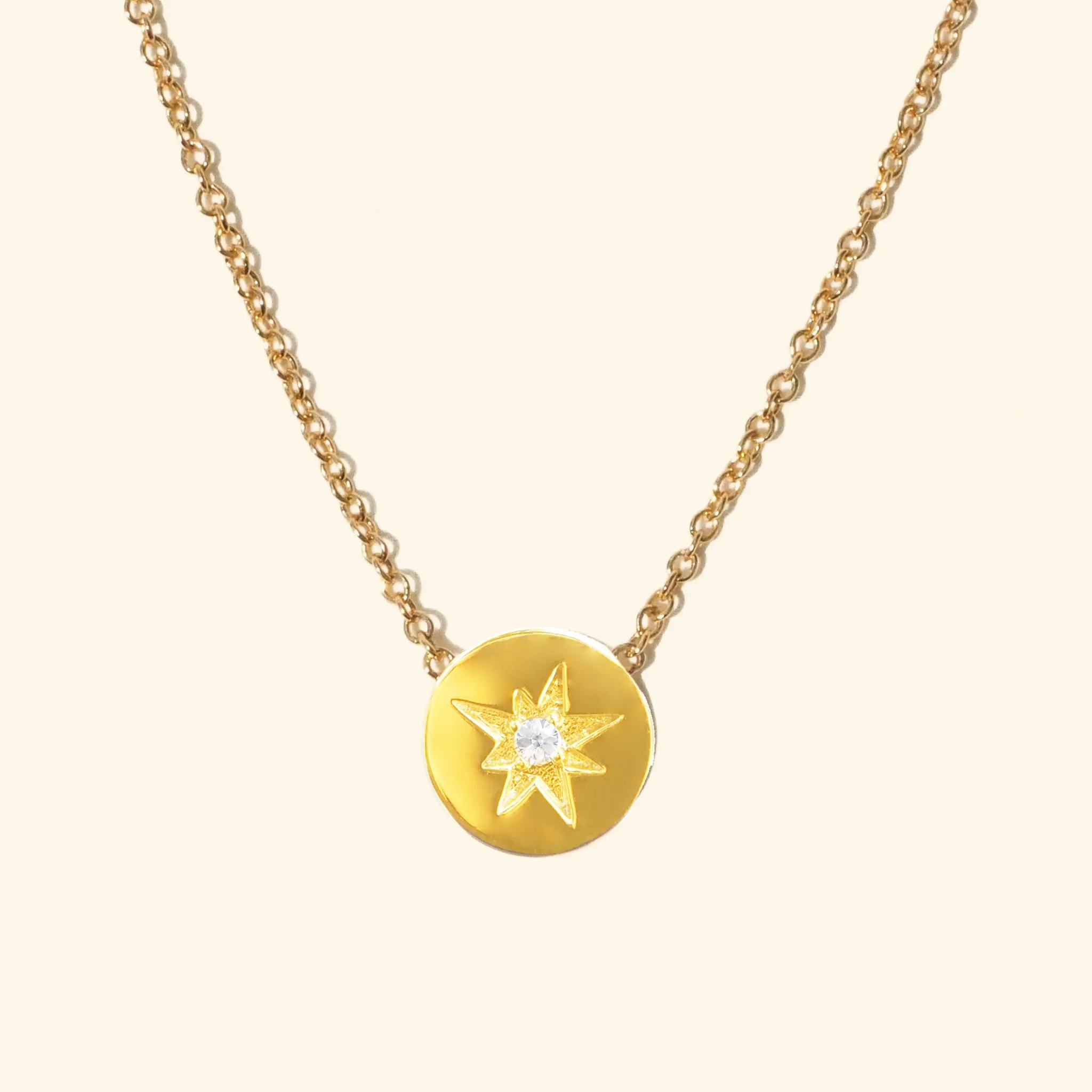 Mini Crystal Starburst Coin Necklace