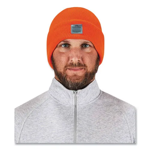 N-ferno 6806 Cuffed Rib Knit Winter Hat, One Size Fits Most, Orange, Ships In 1-3 Business Days