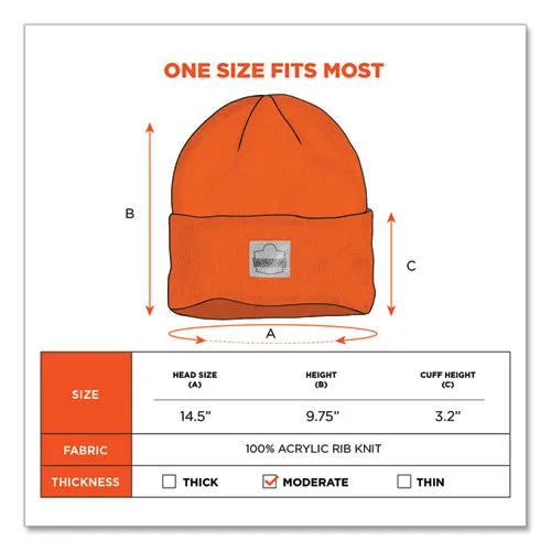 N-ferno 6806 Cuffed Rib Knit Winter Hat, One Size Fits Most, Orange, Ships In 1-3 Business Days