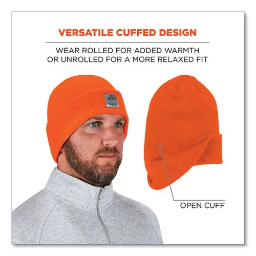 N-ferno 6806 Cuffed Rib Knit Winter Hat, One Size Fits Most, Orange, Ships In 1-3 Business Days