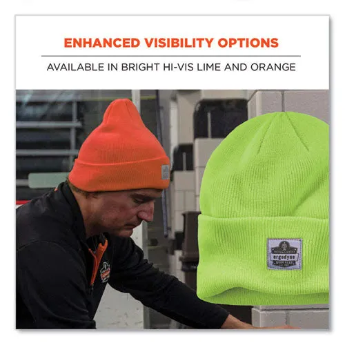 N-ferno 6806 Cuffed Rib Knit Winter Hat, One Size Fits Most, Orange, Ships In 1-3 Business Days