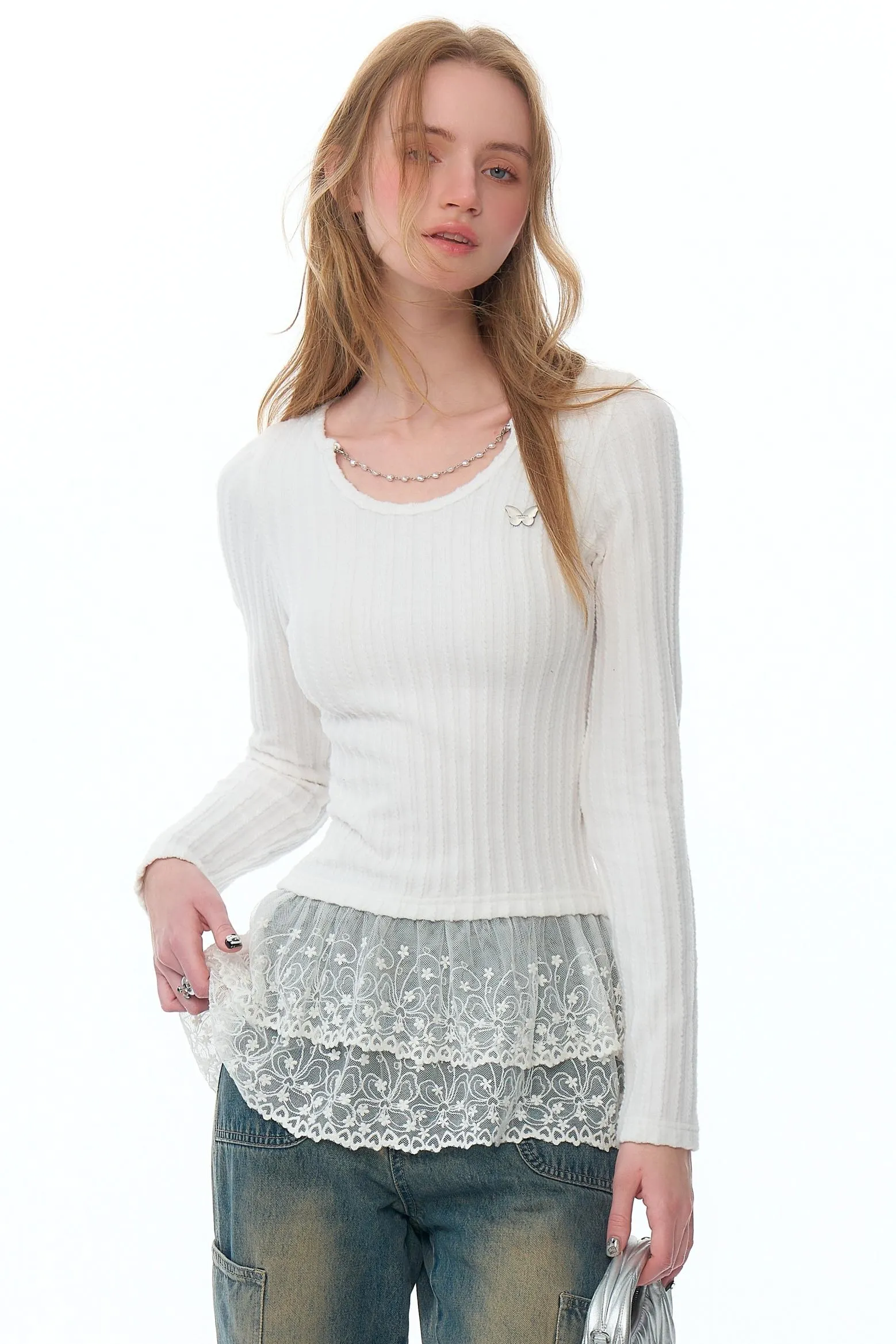 Niche Design Chain Lace Base Layer Top