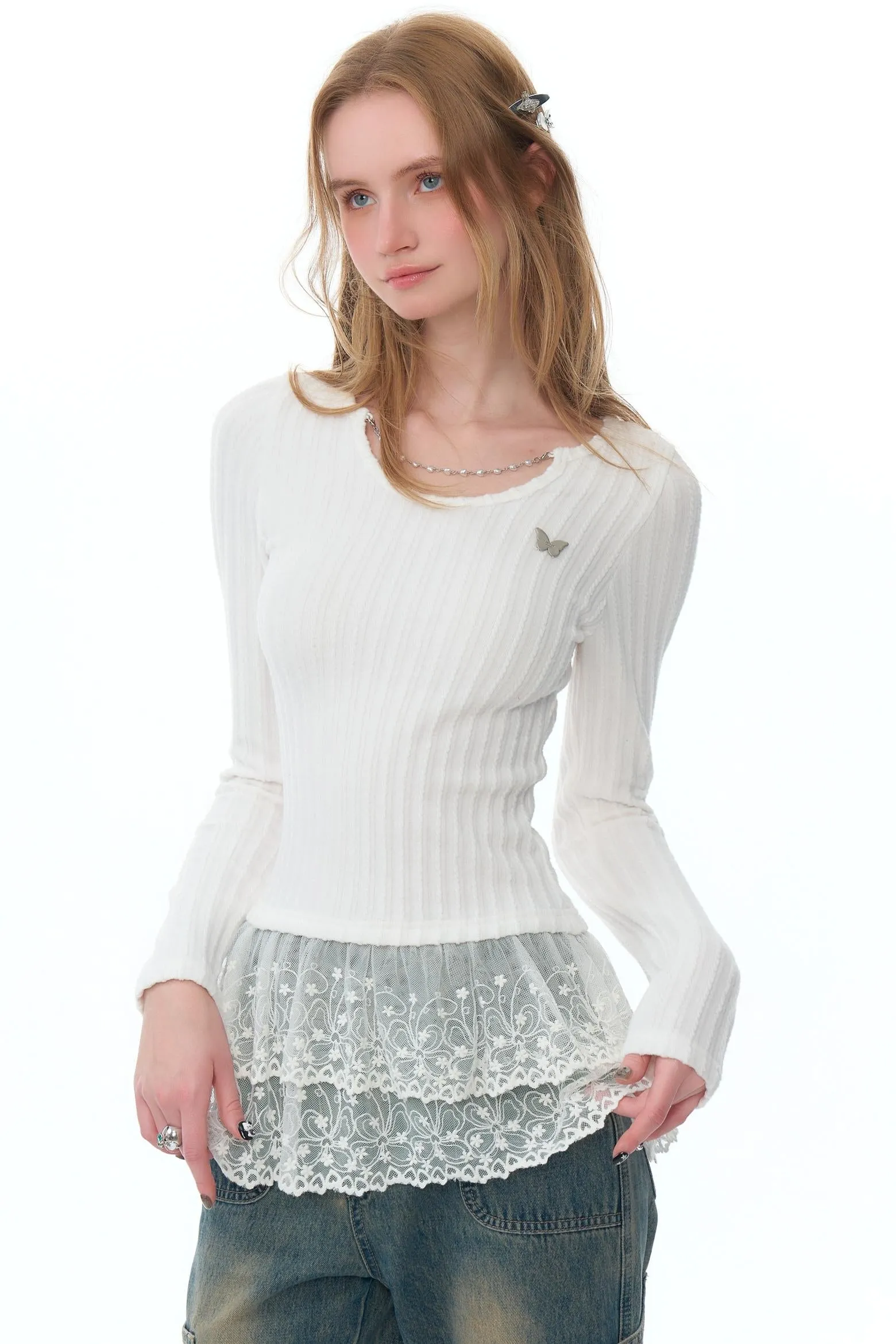 Niche Design Chain Lace Base Layer Top