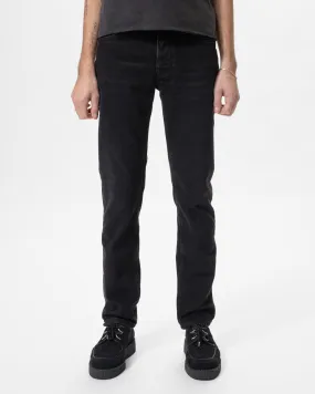 Nudie Solid Ollie Slim Fit Mens Jeans - Black Steel