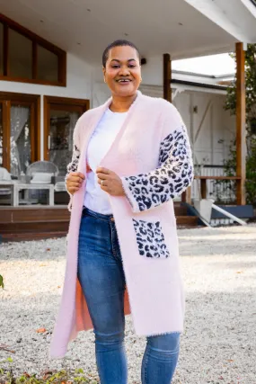 Oakland Leopard Cardigan in Blush